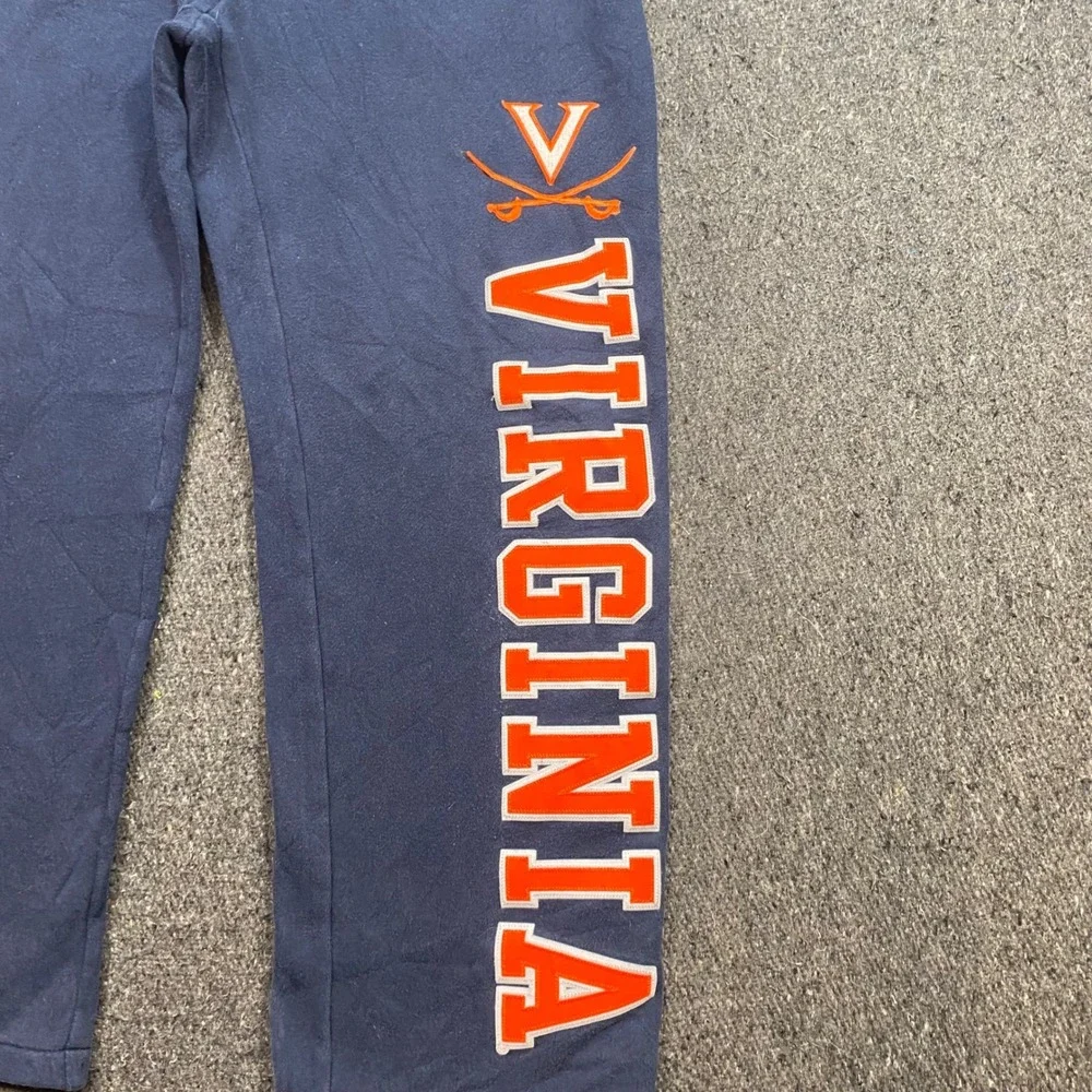 Jansport Virginia Sweatpants Sz M Mens Navy Blue Collegiate Graphic Joggers TW42